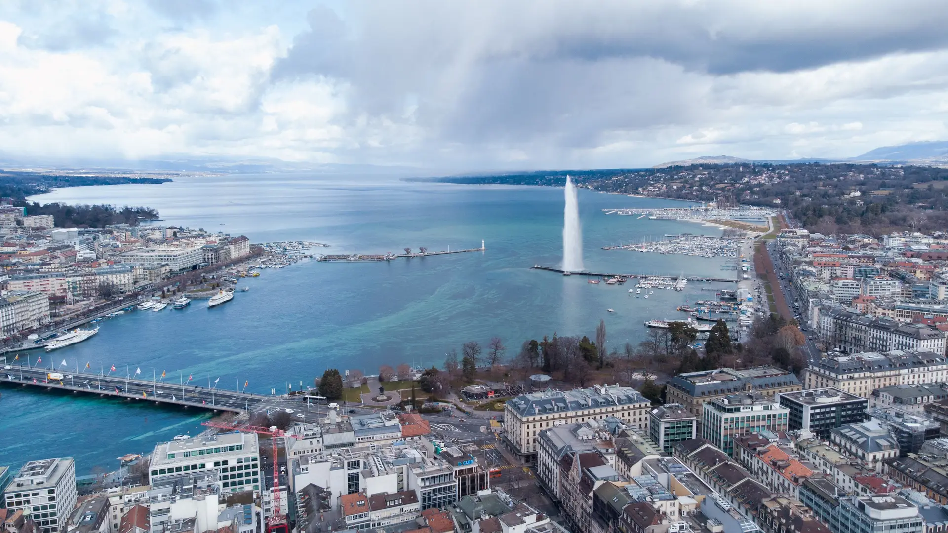 Lake Geneva aerial view