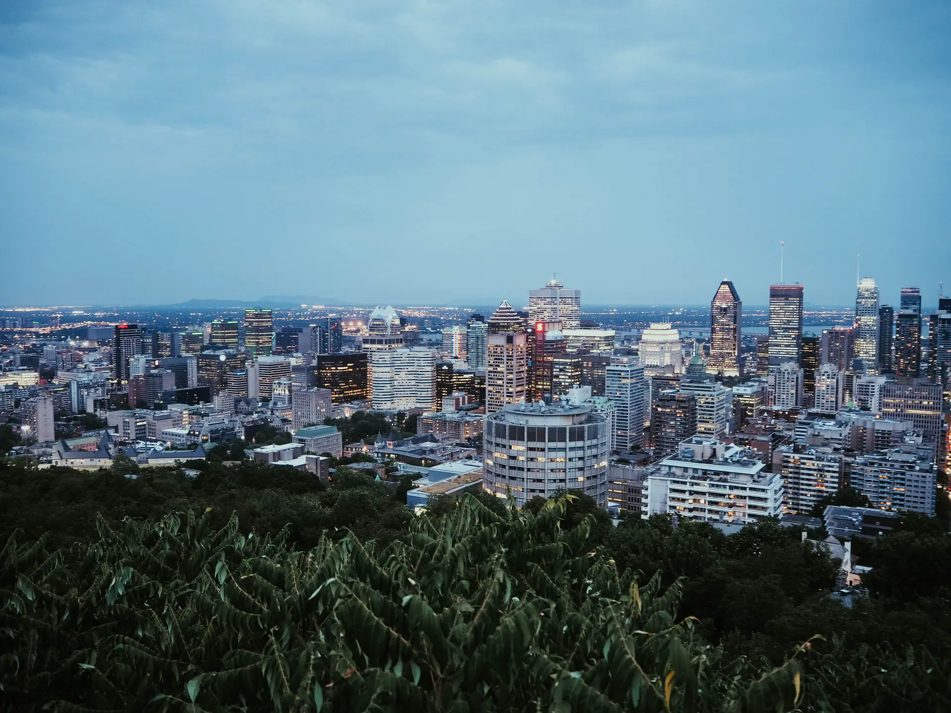 Montreal skyline twilight